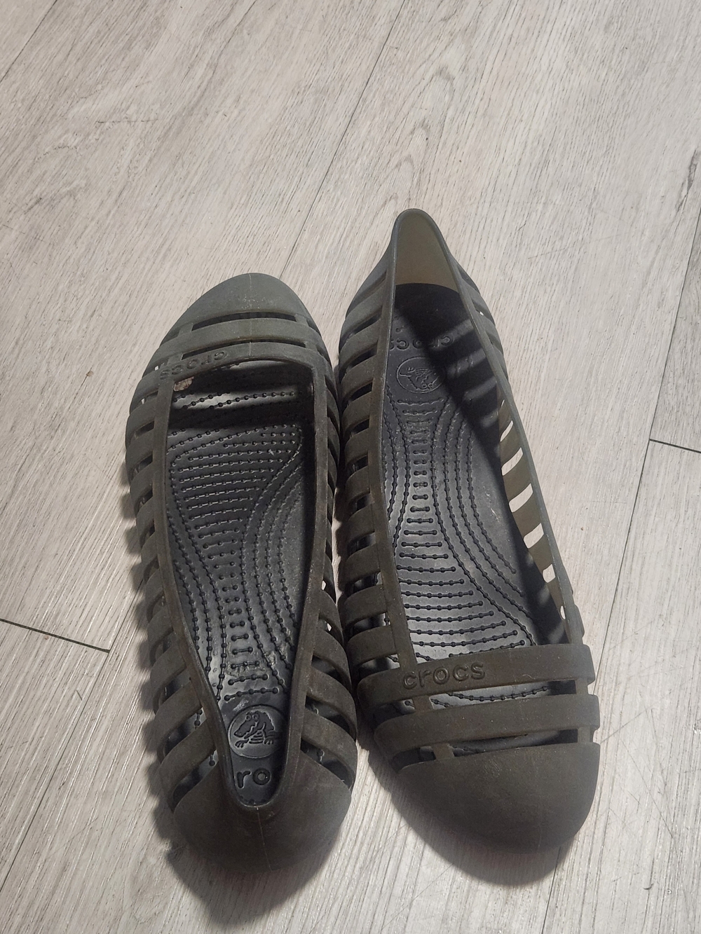Crocs Adrina Caged Jelly Ballet Flats 8w